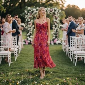 NWT Misa Los Angeles (REVOLVE) Adrienne Midi Dress in Abstract Butterfly Size XS